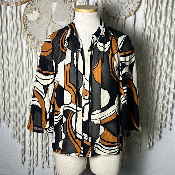 Sita Murt Mila Knit Feelings Raw Edge Patchwork Detail Size 36/US Small - Picture 1 of 12